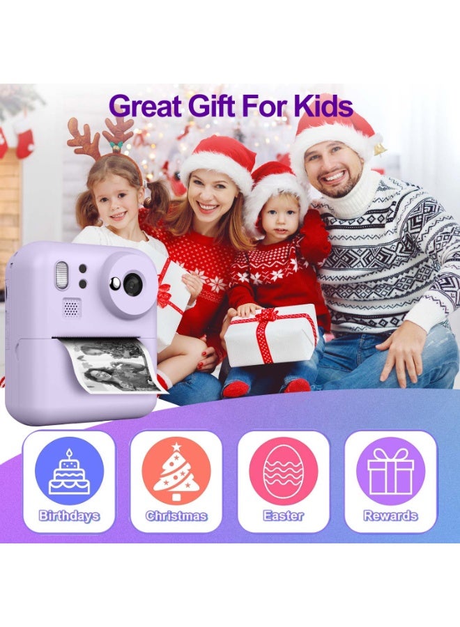 Kids Instant Print Camera 48MP Dual Lens Digital Camera For Boys Girls,1080P HD Video 8X Zoom,One-Click Print ,MP3 Player 5 Games,Portable Kids Toy Camera Perfect Birthday Christmas Easter New Year Gift - Image 5