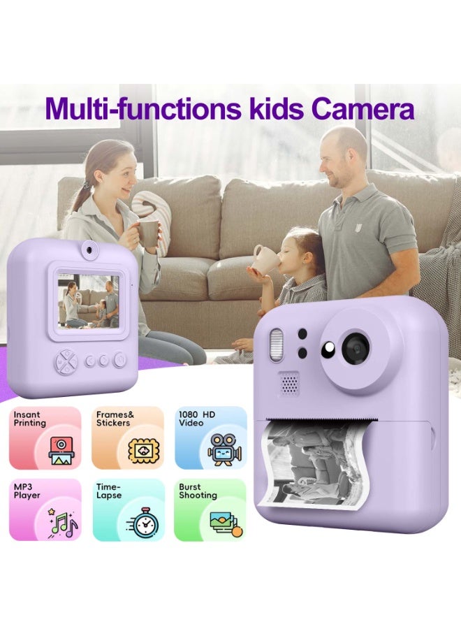 Kids Instant Print Camera 48MP Dual Lens Digital Camera For Boys Girls,1080P HD Video 8X Zoom,One-Click Print ,MP3 Player 5 Games,Portable Kids Toy Camera Perfect Birthday Christmas Easter New Year Gift - Image 4