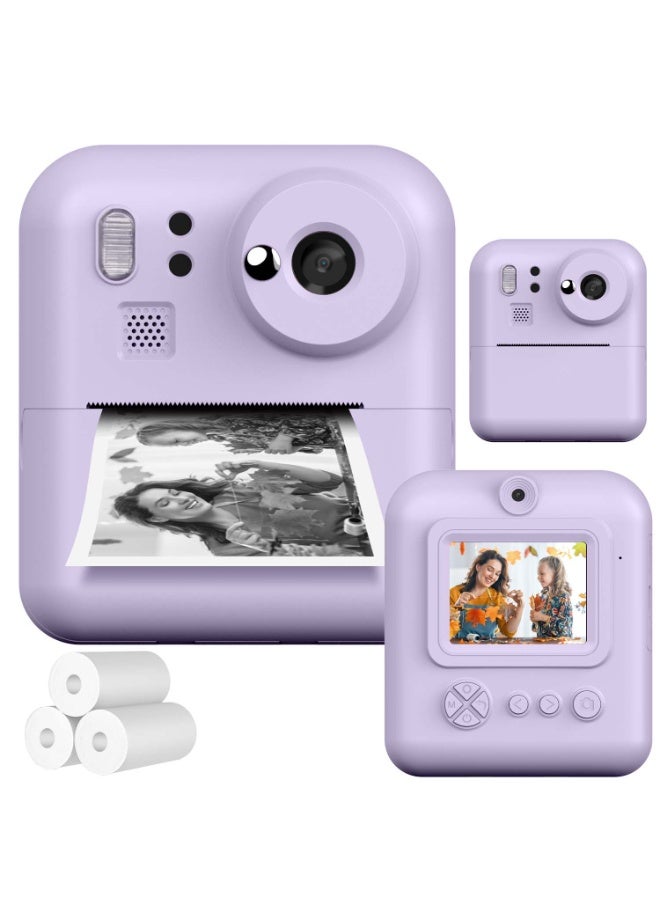 Kids Instant Print Camera 48MP Dual Lens Digital Camera For Boys Girls,1080P HD Video 8X Zoom,One-Click Print ,MP3 Player 5 Games,Portable Kids Toy Camera Perfect Birthday Christmas Easter New Year Gift - Image 1