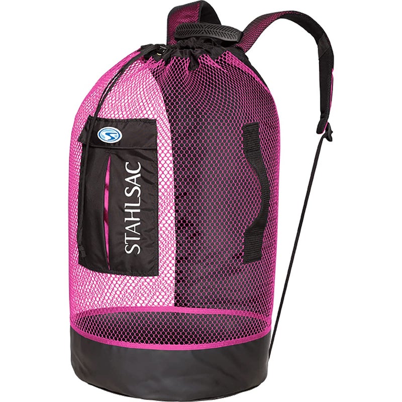 Stahlsac Panama Mesh Backpack: Convienent 103L size, ideal for dive gear, dry pockets, PINK - Image 5