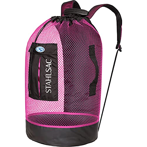 Stahlsac Panama Mesh Backpack: Convienent 103L size, ideal for dive gear, dry pockets, PINK - Image 1