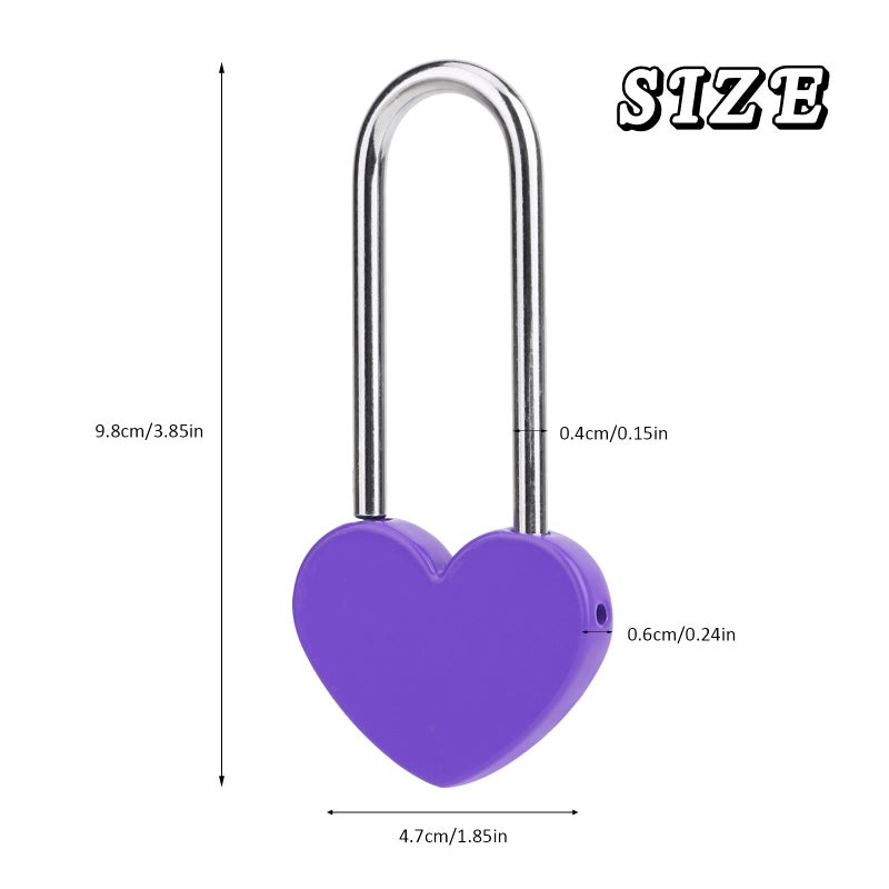 Veyocilk 50 Pcs Love Lock Heart Padlock  Purple Single Heart Wish Lock For Lovers Wedding  Bridge  Anniversary  Travel  Wish Day(No Key) - Image 2