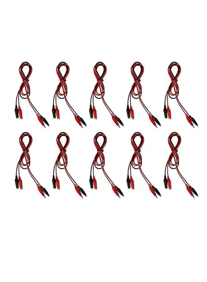 Electrical Alligator Clip Test Leads 0 5m 10Pcs Dual Ended PVC Strong Spring Safe Connection - Image 1