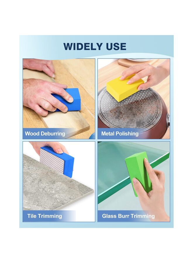 5 Pcs Diamond Hand Polishing Pads, Diamond Sanding Pads 60/120/240/400/1000 Grit Sanding Block Foam Backing for Tile Glass Stone Marble Granite Ceramics Metal Wet&Dry - Image 3