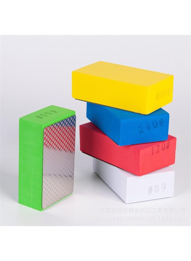 5 Pcs Diamond Hand Polishing Pads, Diamond Sanding Pads 60/120/240/400/1000 Grit Sanding Block Foam Backing for Tile Glass Stone Marble Granite Ceramics Metal Wet&Dry - Image 5