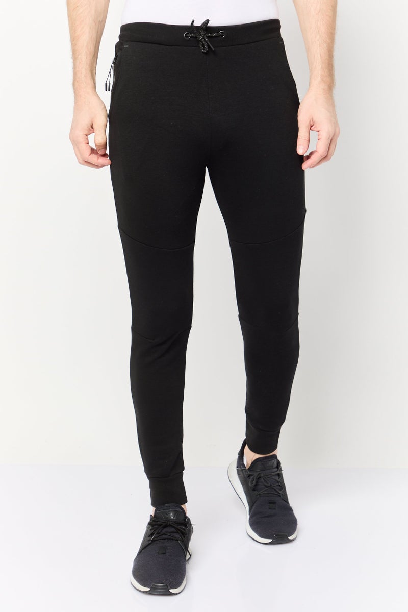 Celio Men Regular Fit Solid Jogger Pants, Black  - Image 1
