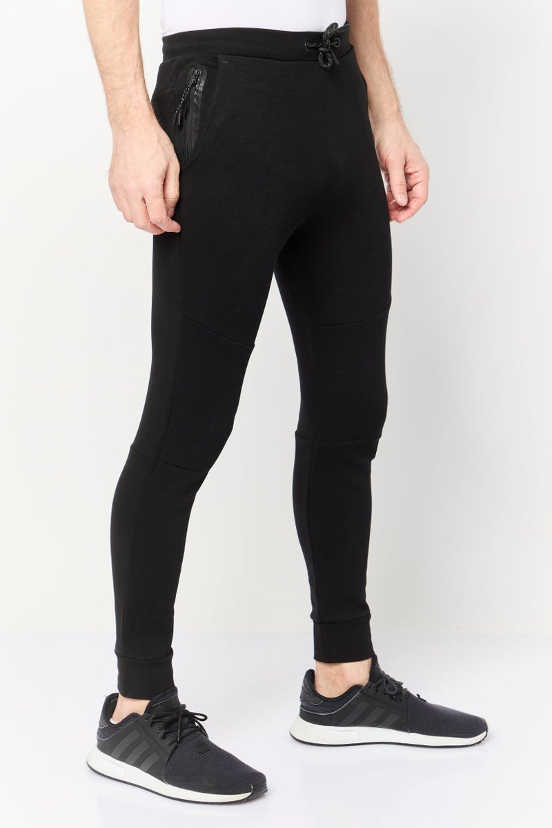 Celio Men Regular Fit Solid Jogger Pants, Black  - Image 3