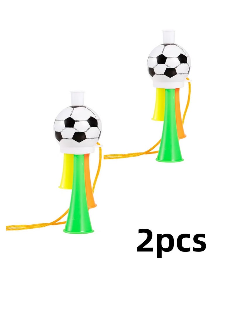 LuckSa 2pcs Stadium Horn: Mini Air Horn Plastic Loud Noise Maker for Football Fans Kids for Sporting Events Soccer Football Carnival Party (Random Color) 13.5cm - Image 1