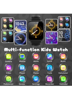 Generic Kids Smart Watch, Smart Game Watch with 24 Games, HD Touch Screen, Video, Camera, Music Player, Pedometer, Flashlight, Alarm Clock,  Kids Watches for 5-12 Year Olds Boy/Girl (Black)  - Image 2