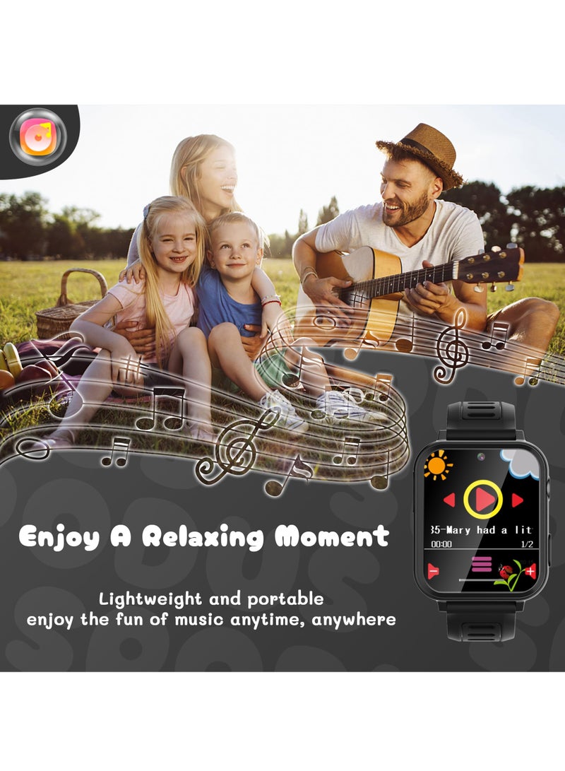 Kids Smart Watch, Smart Game Watch with 24 Games, HD Touch Screen, Video, Camera, Music Player, Pedometer, Flashlight, Alarm Clock,  Kids Watches for 5-12 Year Olds Boy/Girl (Black)  - Image 5