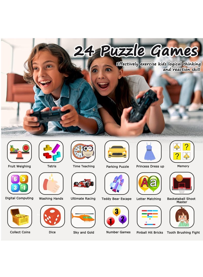 Kids Smart Watch, Smart Game Watch with 24 Games, HD Touch Screen, Video, Camera, Music Player, Pedometer, Flashlight, Alarm Clock,  Kids Watches for 5-12 Year Olds Boy/Girl (Black)  - Image 3