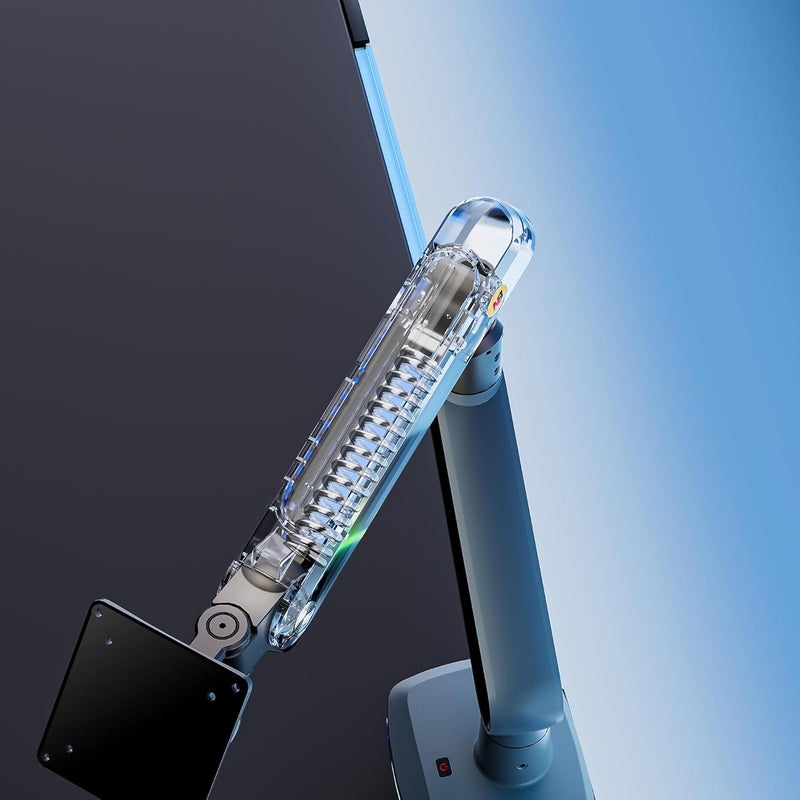 NB ERGONOMIC NB Gaming Monitor Arm or for 32 to 60 Inches Screen, Load up to 20 kg, VESA 75/100, RGB-Light, Heavy Duty, Multi Angle Adjustable, Premium Aluminum, Lake Blue - Image 5