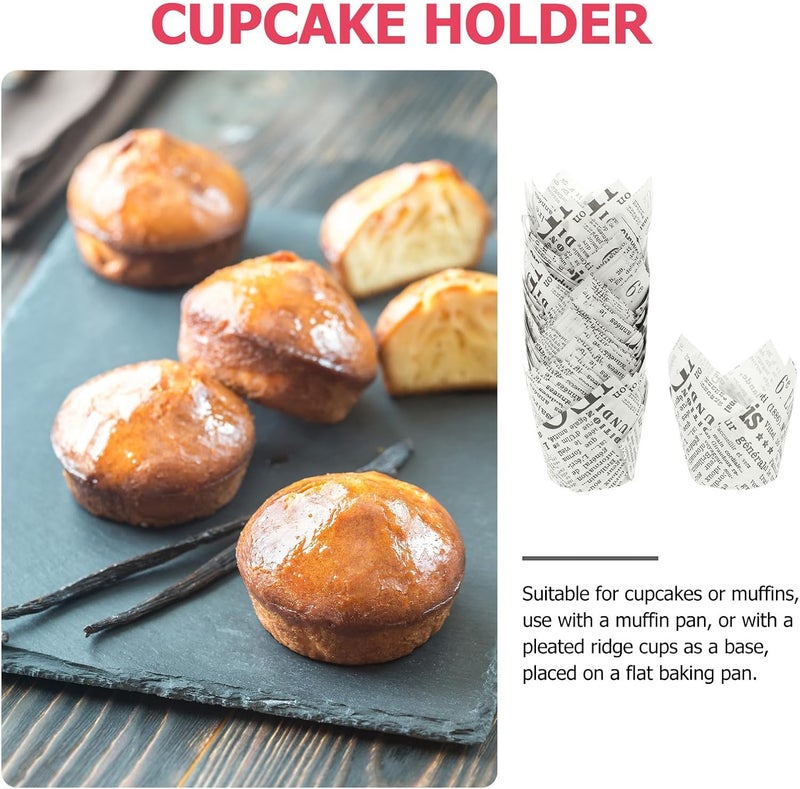 50pcs White High-temperature Resistant Paper Cupcake Liners Oil-proof Baking Cups Flower-shaped Paper Baking Trays for Bakery and Party Use - Image 3