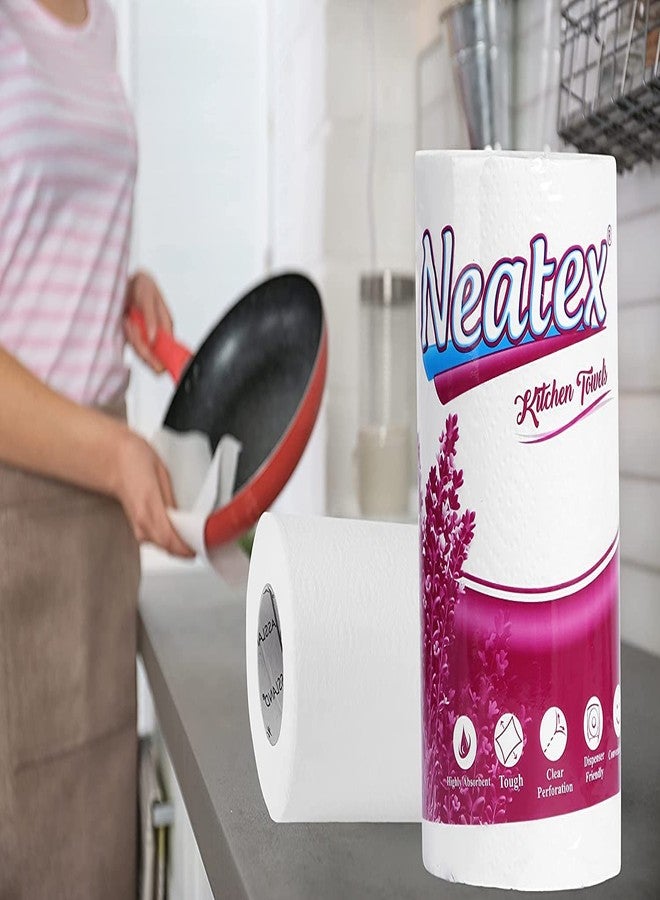 Neatex Kitchen Paper Towel 2Ply Non-Stick Oil Absorbing Paper Roll Clear Perforation (60 Pulls Per Roll) (3 Count (Pack of 3)) - Image 3