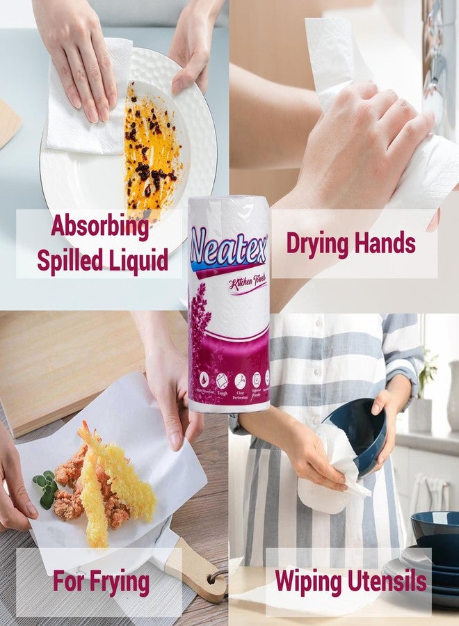 Neatex Kitchen Paper Towel 2Ply Non-Stick Oil Absorbing Paper Roll Clear Perforation (60 Pulls Per Roll) (3 Count (Pack of 3)) - Image 4