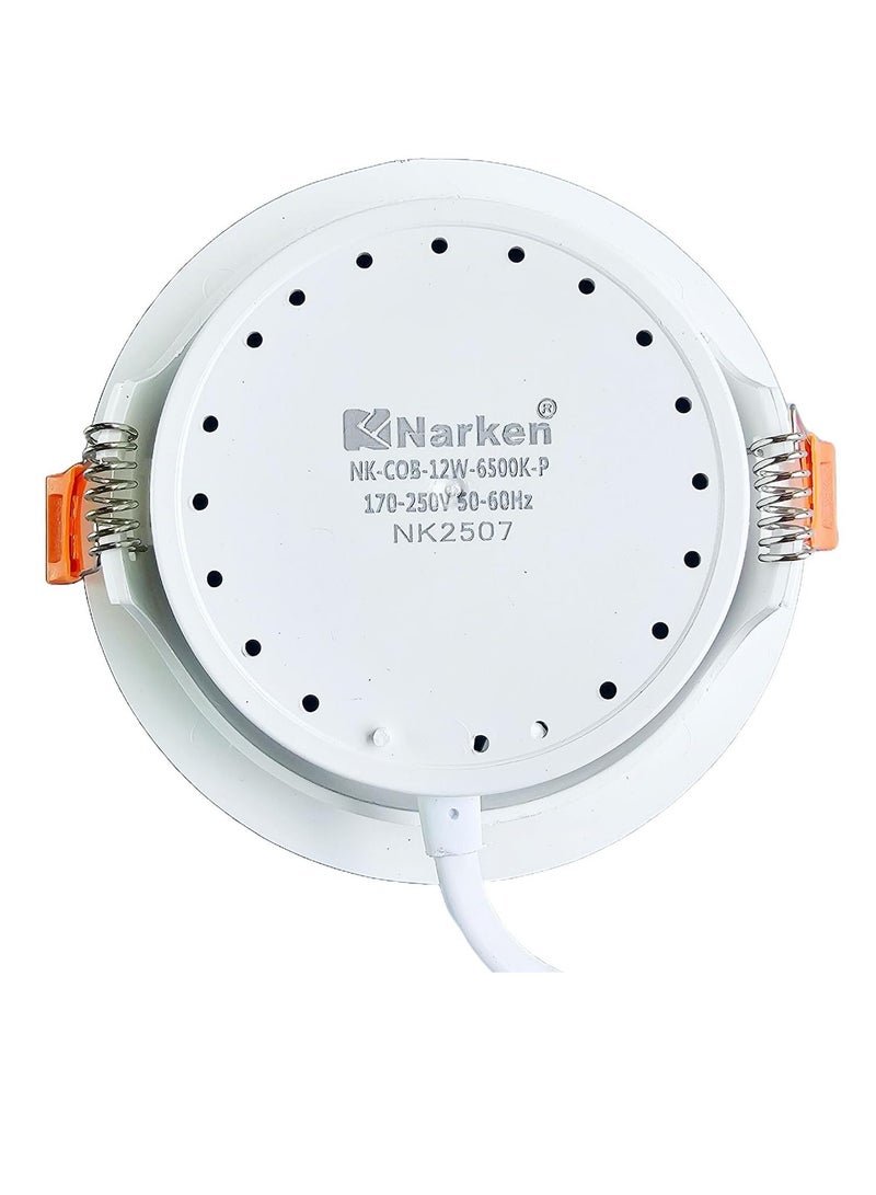 Narken 12W Daylight Cool white 6500K Spot LED Power Saving PC Polycarbonate Plastic Angled Recessed Ceiling Downlight Cutting Hole. - Image 2