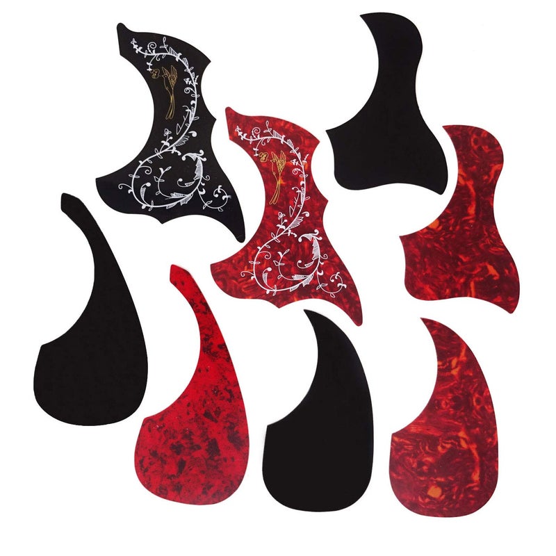 Honbay 8PCS Self Adhesive Anti-Scratch Hummingbird and Water Shaped Acoustic Guitar Pickguard - Image 1