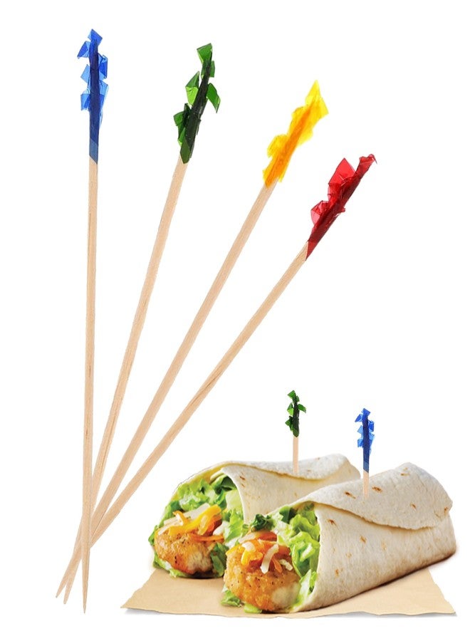 Concession Essentials 4" Decorative Frill Food Picks/Cocktails/Appetizers/Sandwich Sticks/Pack of 1,000ct - Image 1
