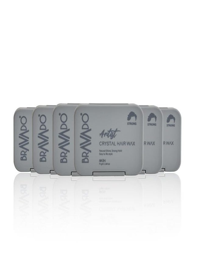 برافادو شمع تصفيف الشعر القوي للرجال من برافادو 75 غرام (عبوة من 6 قطع) | شمع تصفيف قوي التثبيت + لمسة نهائية غير لامعة | تحكم مرن يدوم طويلاً | تركيبة غير لزجة ومقاومة للتعرق - Image 2