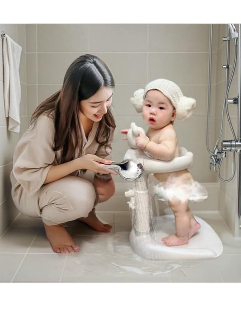 Gonice Cartoon Baby Shower Stand,Huggable Bear Bath Support, Portable Bath Helper for Infants & Toddlers - Easy to Use, Durable Baby Bath Aid for 8M-36M - Image 2