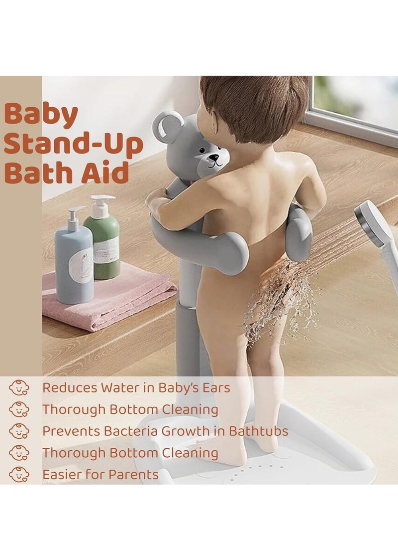 Gonice Cartoon Baby Shower Stand,Huggable Bear Bath Support, Portable Bath Helper for Infants & Toddlers - Easy to Use, Durable Baby Bath Aid for 8M-36M - Image 4