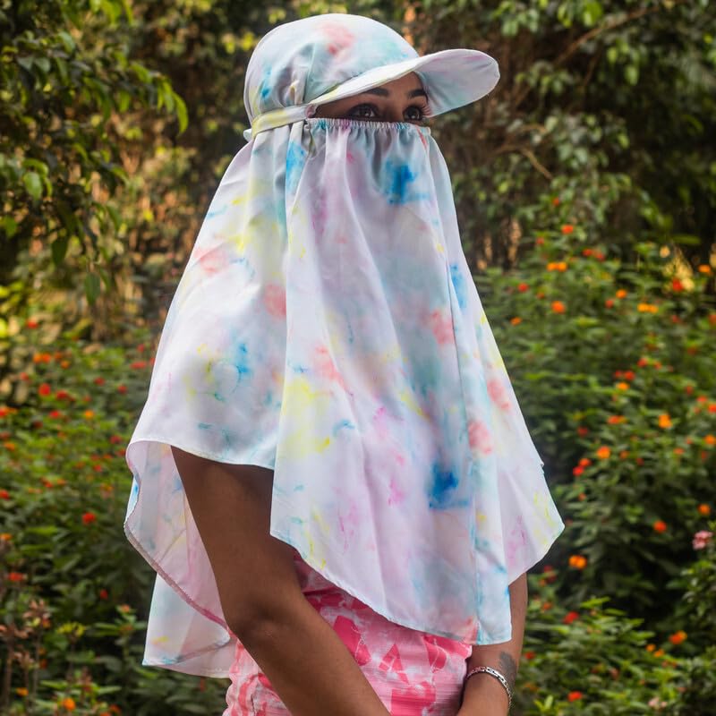 KmCho Sun Protection Scarf for Women Lightweight Breathable Face Cover Versatile Summer Outdoor Travel Cycling Beach Hiking - Rainbow Color - Image 2