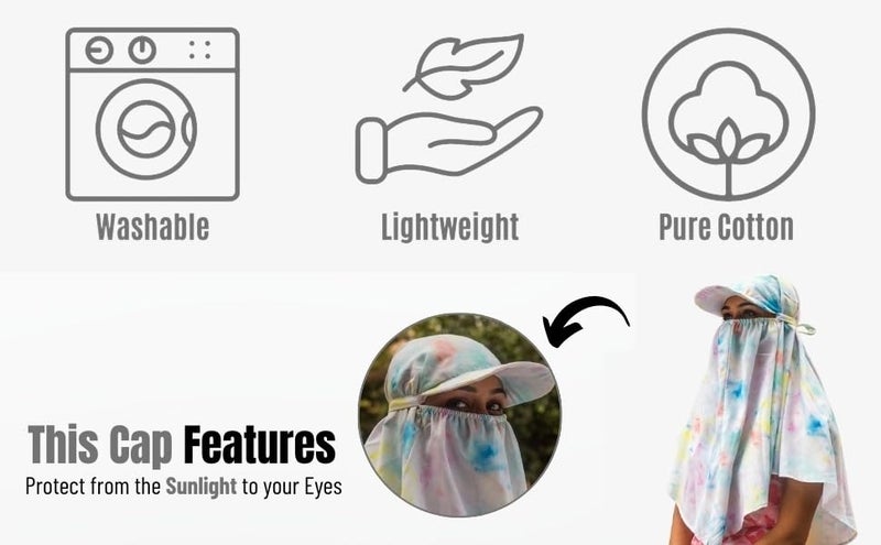 KmCho Sun Protection Scarf for Women Lightweight Breathable Face Cover Versatile Summer Outdoor Travel Cycling Beach Hiking - Rainbow Color - Image 4