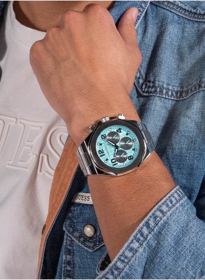 GUESS - GUESS Mens Silver Tone Multi-function Watch GW0489G3 - Image 1