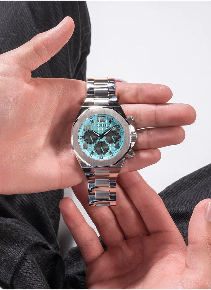 GUESS - GUESS Mens Silver Tone Multi-function Watch GW0489G3 - Image 1