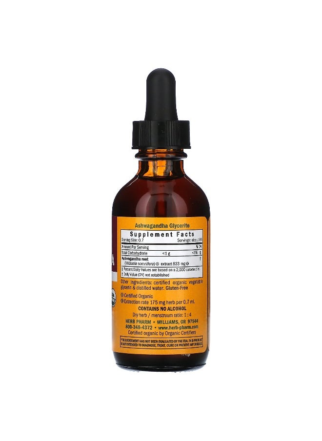 HERB PHARM - Herb Pharm, Ashwagandha, Alcohol-Free, 833 mg, 2 fl oz (60 ml) - Image 1