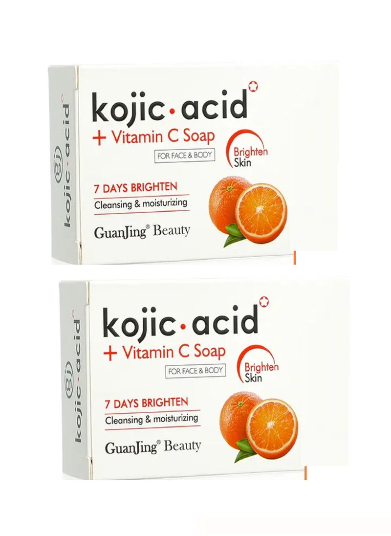 GuanJing Beauty Two Pieces Of Kojic Acid And Vitamin C Soap For Face And Body 2X120g  - Image 1