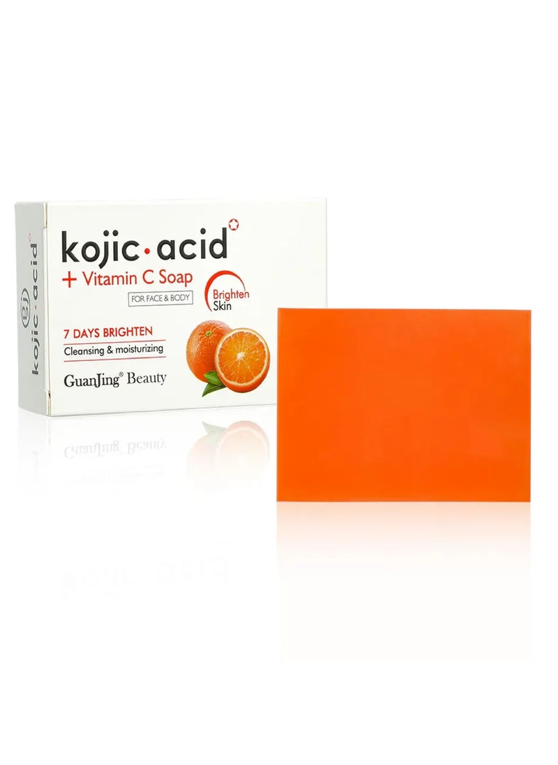 GuanJing Beauty Two Pieces Of Kojic Acid And Vitamin C Soap For Face And Body 2X120g  - Image 2