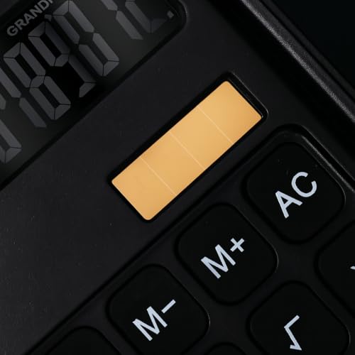 GNEY 2-in-1 Foldable Scientific Calculator with LCD Writing Tablet & Stylus 12-Digit Dual-Powered Solar & Battery Desktop Calculator for Office,Student,Home,and Exam Use – Ultra ThinPortable (Black) - Image 4