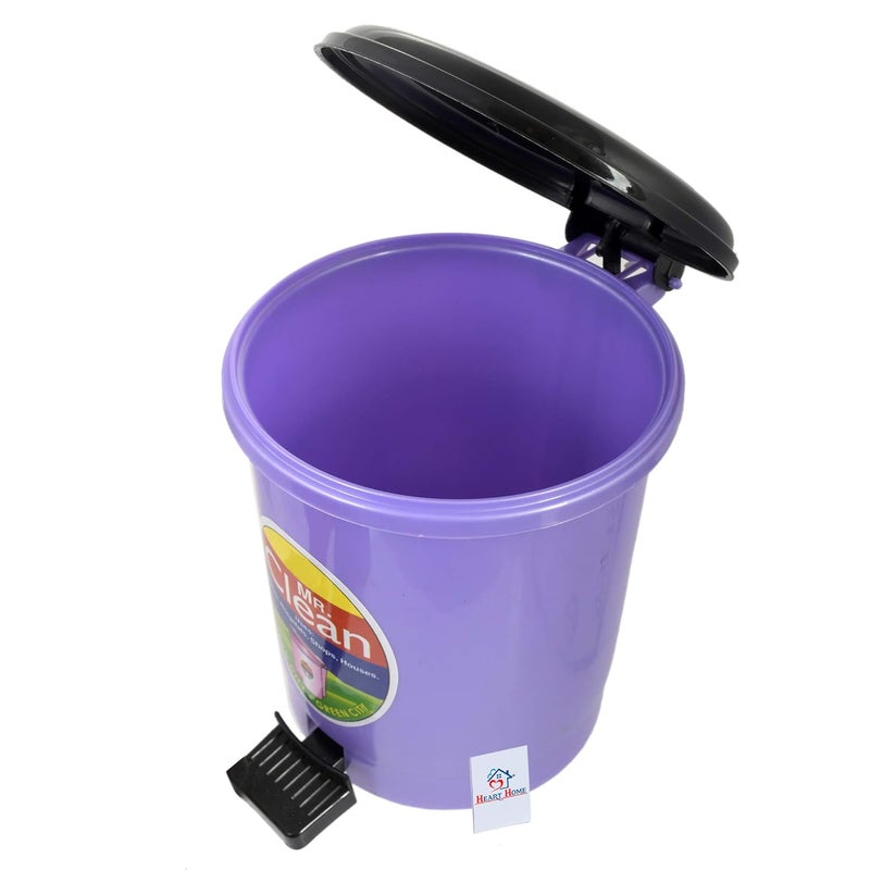 Kuber Industries Heart Home 2 Pieces Table Top Desk Garbage Dustbin Trash for Office Home Work Place 2 LTRPink PurpleHEART10355  - Image 4