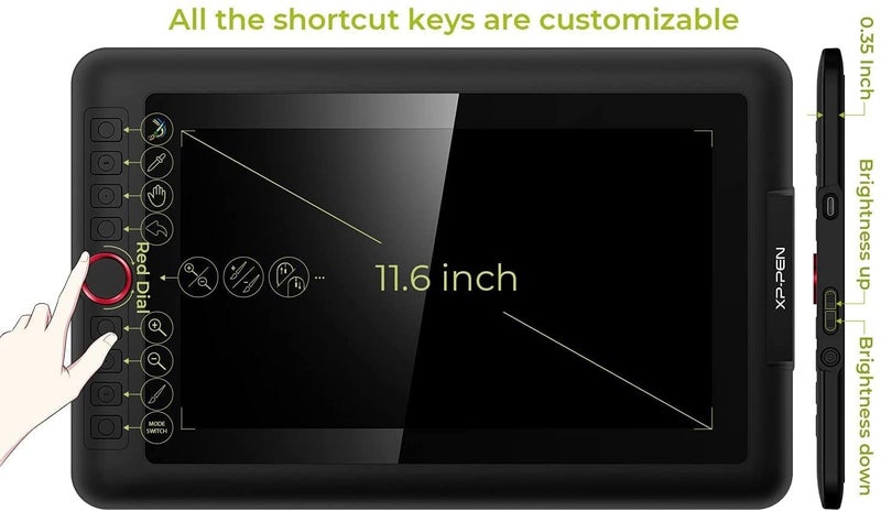 XP-PEN Artist 12 Pro 11.6 inches Drawing Pen Graphics Monitor Fully-Laminated IPS Display with Tilt Support, 8 Shortcut Keys and Red Dial with 8192 Levels Pen Pressure. Compatible for Windows & Mac OS - Image 3