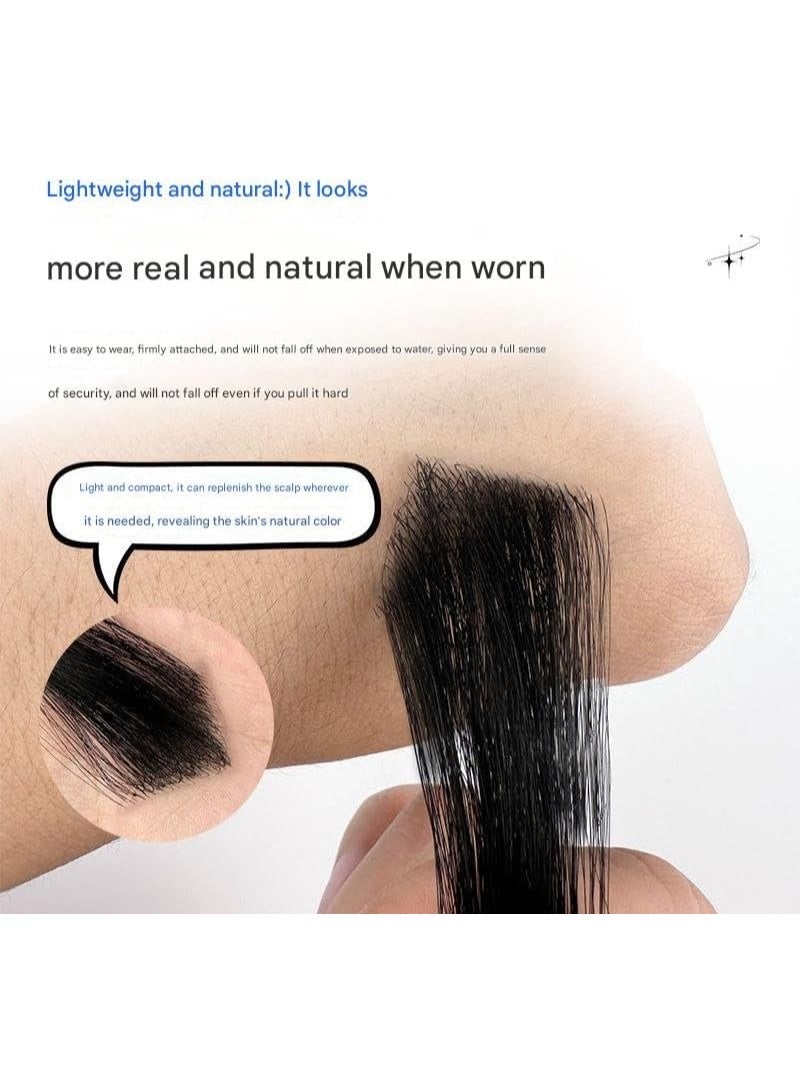 Estelle Real Human Hair Line Patches,Invisible Hair Replacement, Breathable & Lightweight, Undetectable Coverage for Thinning Temples/Scars, Natural Look (3x3x2cm base,15cm hair base-02) - Image 5
