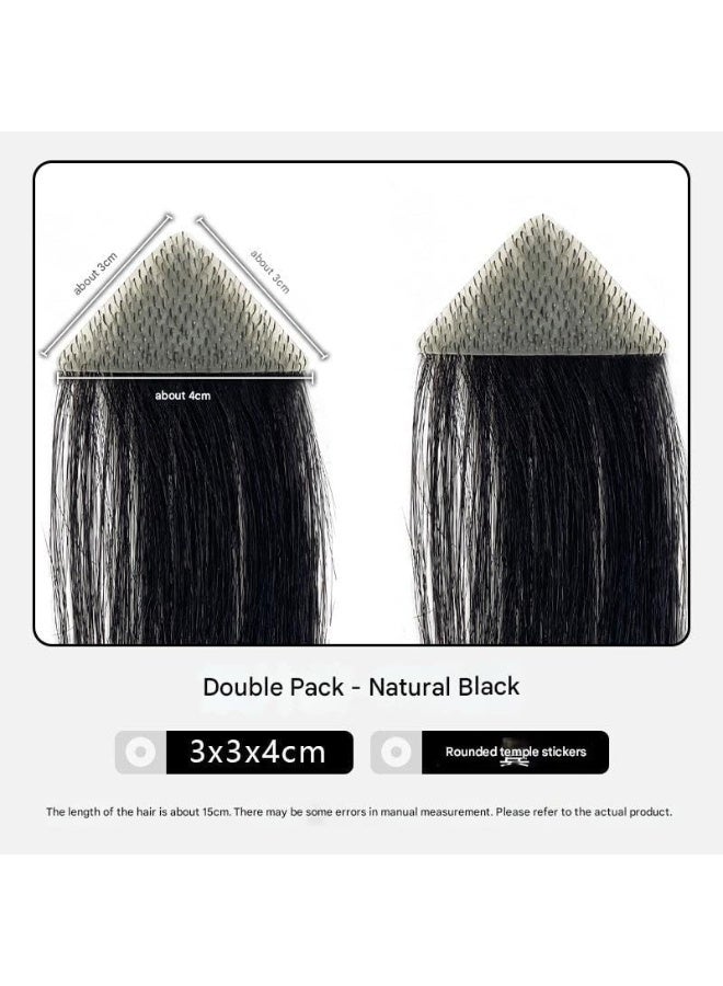 Estelle Real Human Hair Line Patches,Invisible Hair Replacement, Breathable & Lightweight, Undetectable Coverage for Thinning Temples/Scars, Natural Look (3x3x2cm base,15cm hair base-02) - Image 2