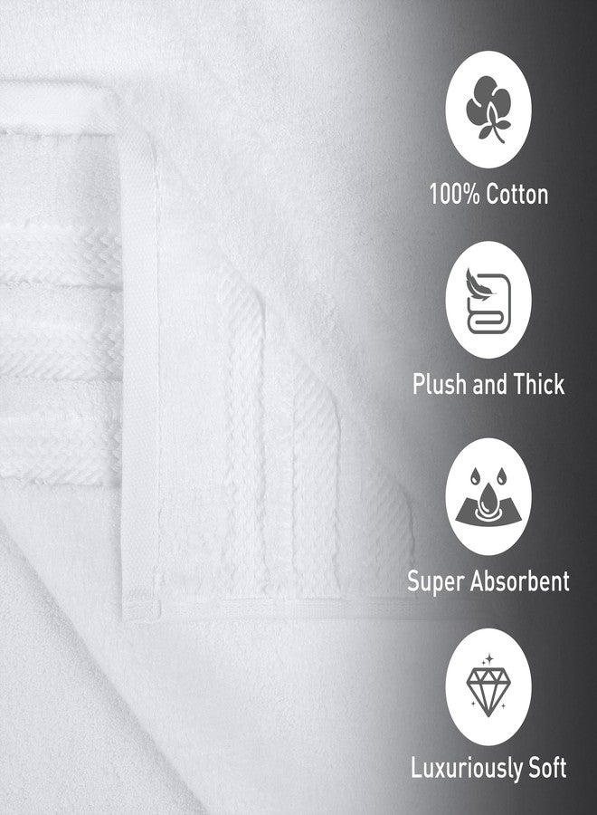 MYTRIDENT Finesse 6 Piece Face Towels, 625 GSM, 100% Cotton, White - Image 4