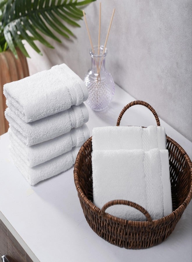 MYTRIDENT Finesse 6 Piece Face Towels, 625 GSM, 100% Cotton, White - Image 2