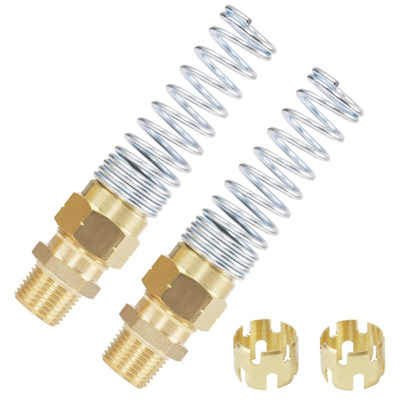 Dazakoot 38 Hose x 12 Male Connector with Spring Guard Dazakoot 2 Pack Air Brake Hose End Brass Fitting with 2 Pack 38 Sleeve Tube - Image 3