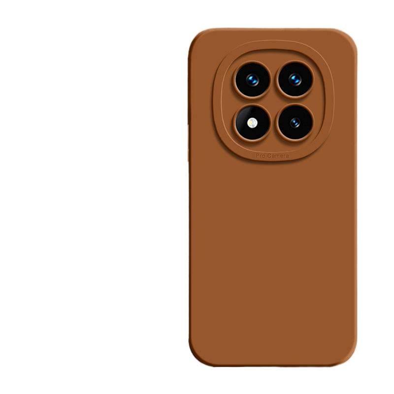 MS غطاء واقي بسيليكون، Coffee Brown، الحماية من السقوط، تغطية كاملة، مقاوم للصدمات لـ Redmi Note 14 Pro من السيليكون باللون البني باللون الأحمر - Image 1
