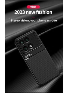 جنرال غطاء متوافق مع Xiaomi Poco X6 Pro 5G ، من الجلد الفاخر والسيليكون المانع للانزلاق ومضاد للبصمات [يدعم حامل السيارة المغناطيسي] الغطاء الواقي لهاتف Mi Poco X6 Pro.  - Image 3