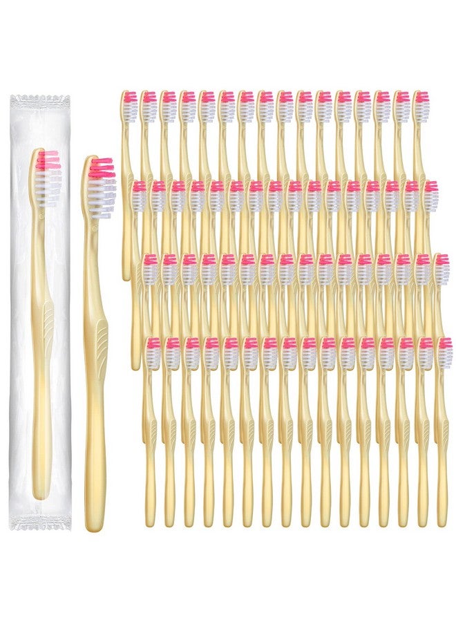 Tessco 500 Pcs Disposable Toothbrushes Individually Wrapped Soft Bristle Tooth Brush Set Travel Toothbrushes Bulk for Adults Oral Hygiene Dental Care Camping Guestroom Hotel(Yellow) - Image 1