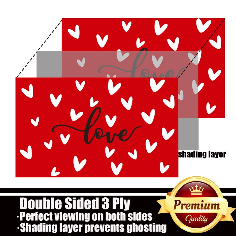 ducuh Valentines Day Flag 3x5 Outdoor Double Sided 3 Ply-Love Heart Valentines Day Flags-Vivid Color Clear Pattern Reinforcement Sewing Durable Polyester with 2 Brass Grommets - Image 2