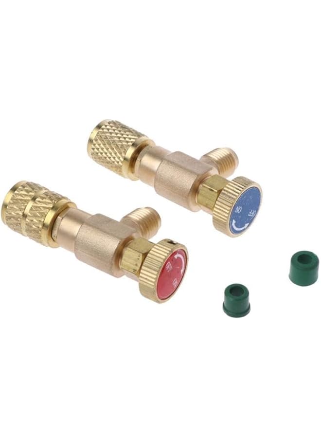 X spring Spring Refrigerant Valve, 2 Pcs R12 R22 R410A Charging Adapters, 1/4 "Male To 1/4" Female And 1/4 "Male To 5/16" Female Dual Size Ball Valves For Ac Manifold Gauges, Refrigeration Tools - Image 1