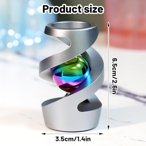 Apqdw Kinetic Desk Toys Desk Fidgets for Office for Adults Kinetic Fidget Spinner Desk Toy Gray - Image 5