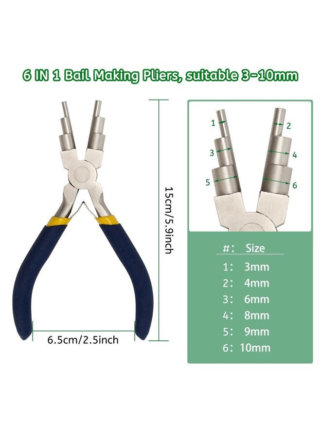 Anglekai 6 Step Jewelry Bail Making Pliers, 3-10mm Wire Looping Forming Pliers Wire Wrapping Tools Looper Pliers with Non-Slip Handle Round Nose Pliers Wire Bending Pliers (1) - Image 2
