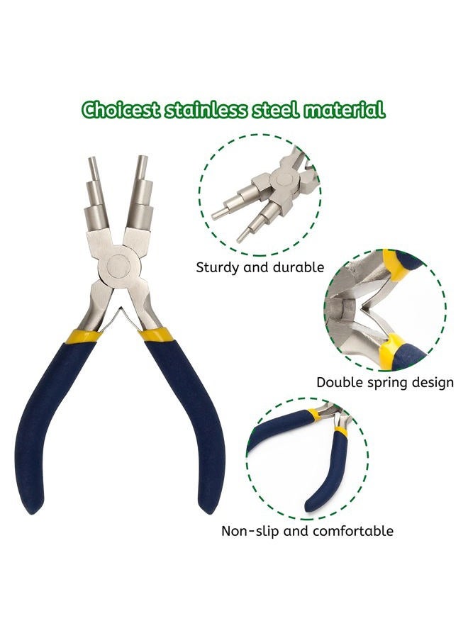 Anglekai 6 Step Jewelry Bail Making Pliers, 3-10mm Wire Looping Forming Pliers Wire Wrapping Tools Looper Pliers with Non-Slip Handle Round Nose Pliers Wire Bending Pliers (1) - Image 3