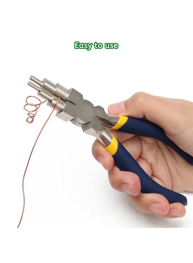 Anglekai 6 Step Jewelry Bail Making Pliers, 3-10mm Wire Looping Forming Pliers Wire Wrapping Tools Looper Pliers with Non-Slip Handle Round Nose Pliers Wire Bending Pliers (1) - Image 4