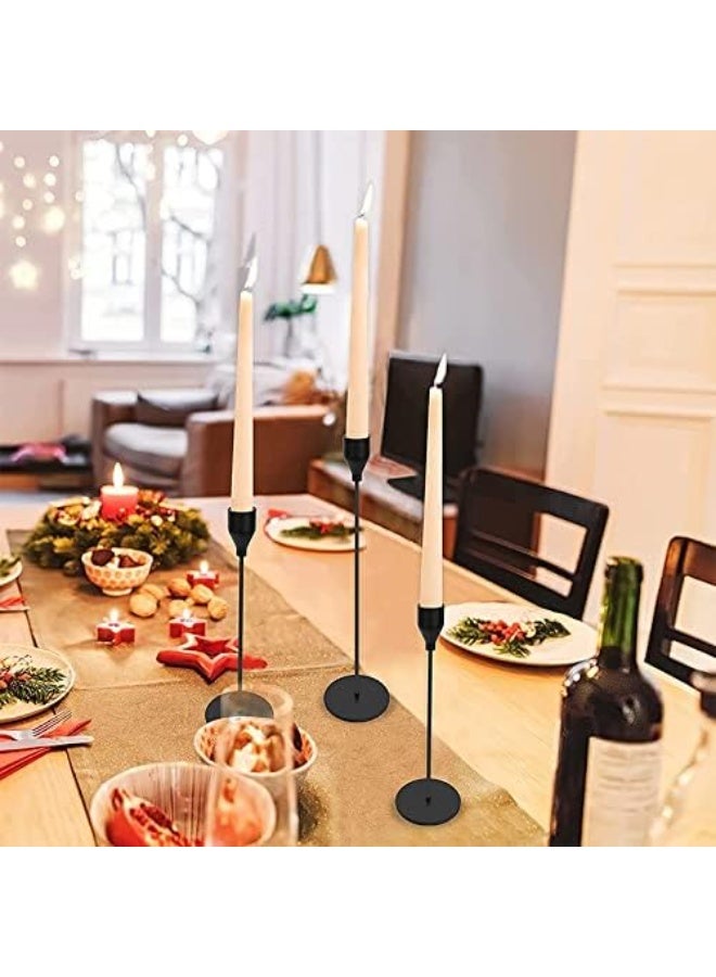 Home Care مجموعة حوامل الشموع السوداء غير اللامعة 3 قطع - حوامل شموع معدنية لشموع 3/4" و LED - Image 5
